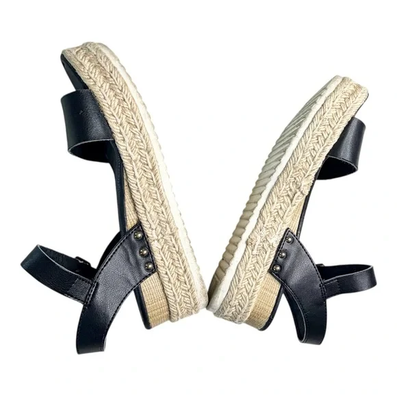 Melissa Women’s Black Platform Wedge Espadrilles Sandal - Picture 4 of 5